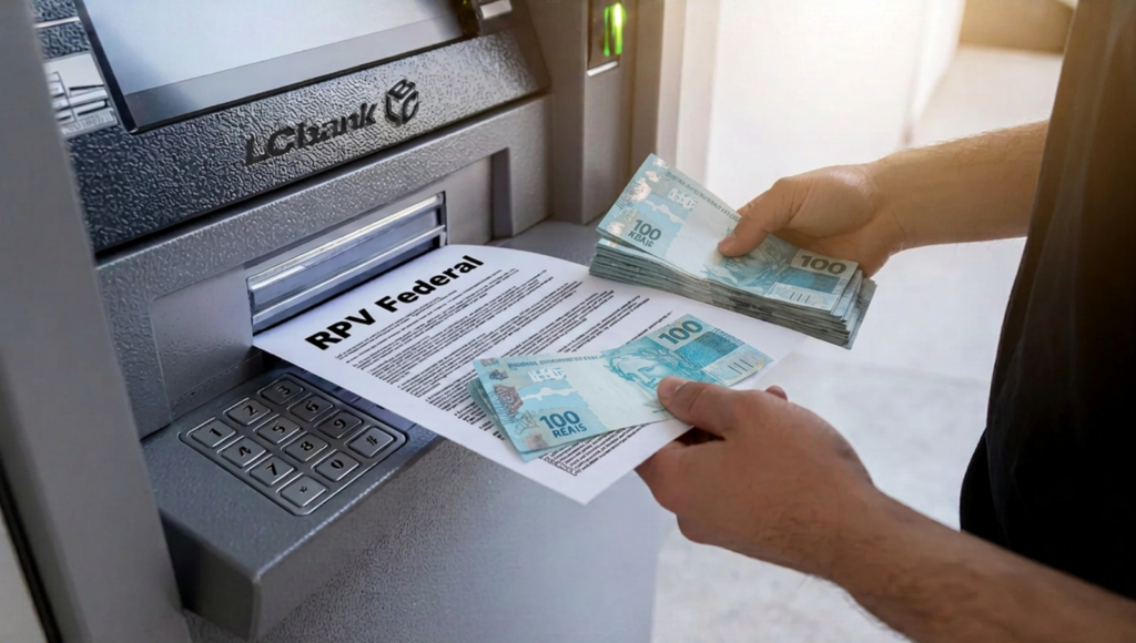 Pessoa retira RPV Federal e dinheiro de caixa eletrônico LBank